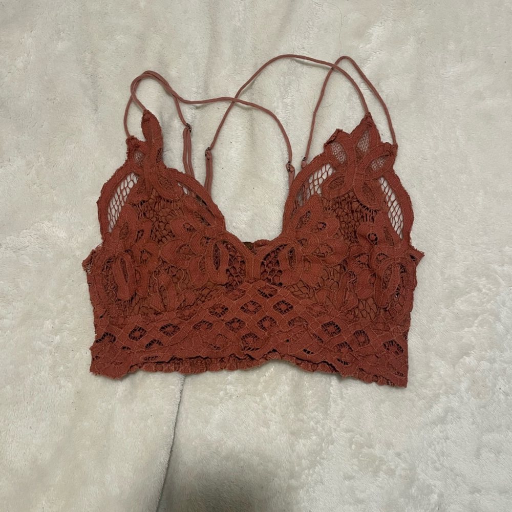 Free People Lace Camisole in Warm Brown